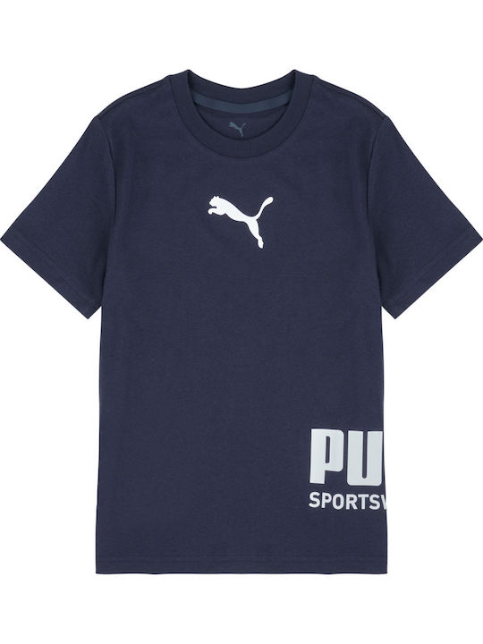 PUMA Kids T-shirt Navy Blue Graphic Tee