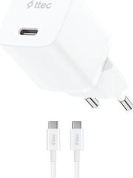 TTEC Incarcator GaN Cu Port USB-C Și Cablu USB-...