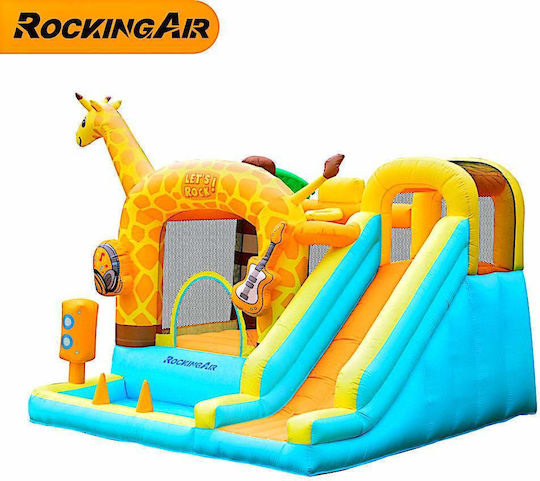 Fun Baby Inflatable Giraffe with Trampoline and Slide for Ages 3+