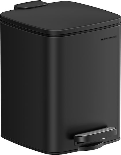 Songmics Metallic Bathroom Bin Soft Close 6L Black