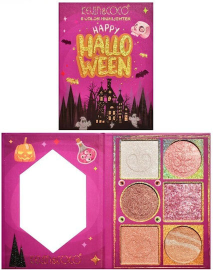 Paletă Highlighter Alista Home 6 Nuanțe Halloween Culori Calde Dreptunghiular 160g Durată de Viață 24 Luni 17.4x11.5x1.3 Cm Variantă A Nude-rose