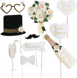 10 Partyzubehör Alista Home Fotostand-Requisiten Braut Bräutigam Design Hochzeit Thema Mehrfarbig