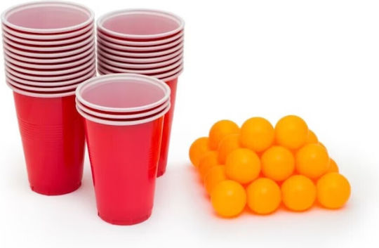 Joc De Băutură Beer Pong Alista Home Set 24 Bile De Tenis 24 Pahare Reutilizabile Joc Interactiv Pentru Adulți Albastre Portocalii
