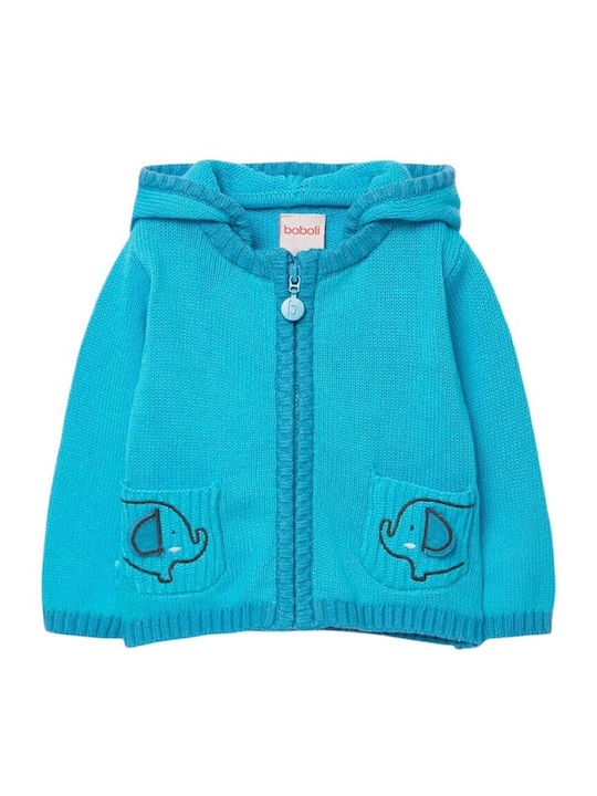 Kids Cardigan with Light Blue Hooded