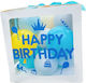 Cutie Baloane Alista Home Tematică La Mulți Ani! Design Script Baloane Albastre Albe Galbene Panglică Inclus Contur Alb Transparent 30x30 Cm