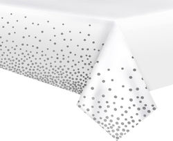 Tablecloth Alista Home Made Peva Polka Dot Print 137 X 274 Cm Waterproof Stain Resistant Quick Cleaning Gray