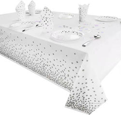 Tablecloth Alista Home Made Peva Polka Dot Print 137 X 274 Cm Waterproof Stain-free Quick Cleaning Silver
