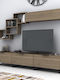 Living Room TV Unit Heydar Walnut L210xW35xH40cm