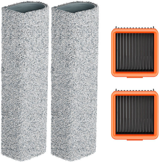 Set 2 X Rotating Brushes + 2 Hepa Filters Compatible Uwant D700 Pro Vertical Vacuum Cleaner Gray