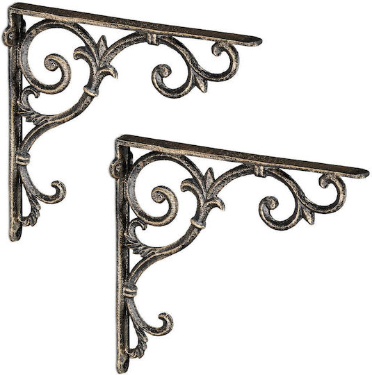 Relaxdays Suporturi Pentru Rafturi Din Metal Culoare Bronz 245x245mm 2 Bucăți 10032098_490