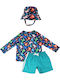 Zoocchini Kinder Bademoden-Set mit Schirm Blau