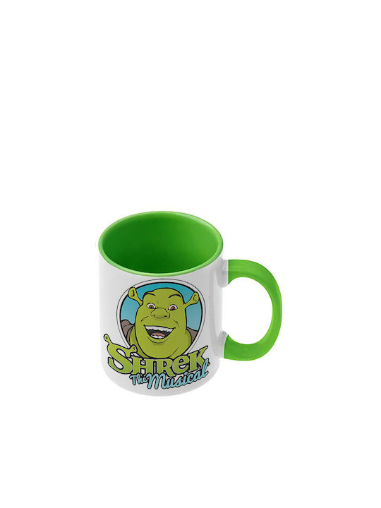 Shrek Tasse Mit Deckel Grüne Griff Innen