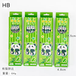 Set 12 Black Pencils Alista Home 2b School Students Eraser Green Panda Model