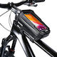Suport Telefon pentru Bicicletă Alista Home Capacitate 1l Spațiu de Depozitare 20.5x11.1x10.5 Cm Protecție Impermeabilă Ecran Tactil Fixare în 3 Puncte Protecție Lumină Orificiu pentru Căști Negru
