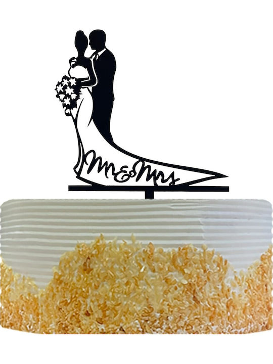 Cake Topper Alista Home Model 1 Mrandmrs 17.5 X 11 Cm Negru