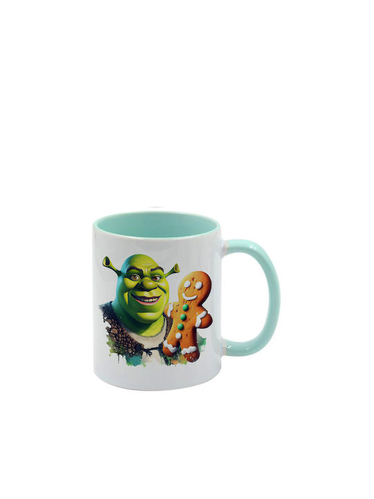Shrek Tasse Grün Minze Griff Innen