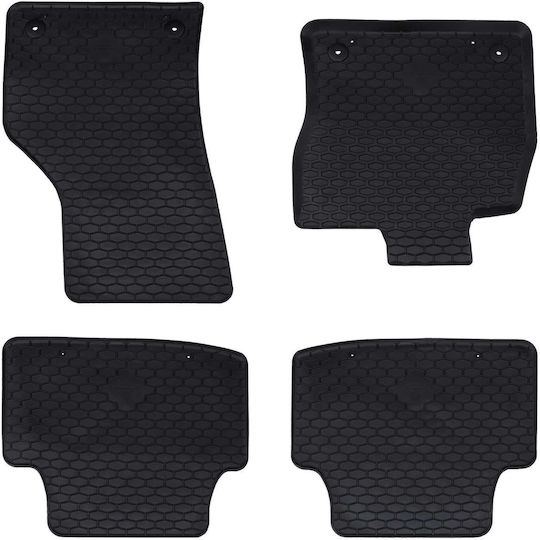 vidaXL Set Front and Back Car Mats 4 Pieces for Seat Leon Skoda Octavia Black