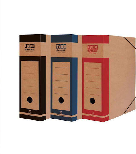 Typotrust Paper File Box with Rubber Band 33x10x25cm Red