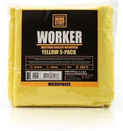 Work Stuff Worker Mikrofaser-Auto-Tücher Polieren 320gsm Gelbe 40x40cm 5 Stück