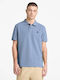 Millers River Pique Polo Herrenbluse Kurzarm Blau