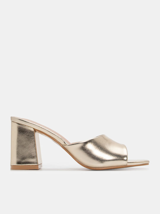 Luigi Women's Mules with Chunky High Heel in Go...