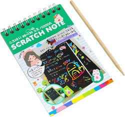Scratch-off Notebook Alista Home Diy Magic Scratch 12 Sheets Rainbow Wooden Pencil Black Cards 14.2 X 9.8 Cm Green
