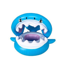 Inflatable Swimming Ring Children Blue Shark Design 90 Cm Alista Home