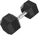 Tunturi Hexagon Rubber Dumbbell 1 x 17.5kg