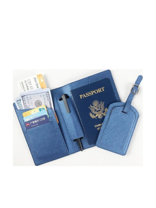 Portofel Pentru Pașaport și Carduri Alista Home 23x16 Cm 70g Piele Pu Suport Pix Suport Etichetă Accesoriu Unisex Multifuncțional Albastru