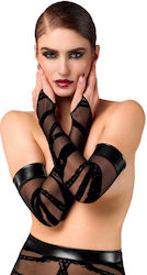 Noir Handmade Mănuși Sexy Negre