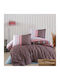 Pucioasa Set Huse Pentru Pilote 100% Bumbac Dublu Cu 2 Fețe De Pernă Și 1 Cearceaf 200x220cm Burgundy