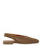 Suede Γυναικείες Μπαλαρίνες Slingback σε Καφέ Χρώμα