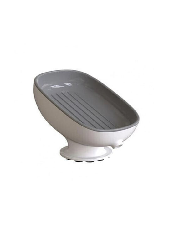 Alista Home Σαπουνοθήκη Πλαστική με Βεντούζα Γκρι 4775277381966