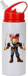 Παγούρι Roblox 600ml Λευκό Κόκκινο Καπάκι Παγούρι Roblox 600ml Λευκό Κόκκινο Καπάκι