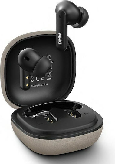 BMW Leder Metall Logo In-Ear Bluetooth Kopfhörer Mit Ladekoffer Taupe