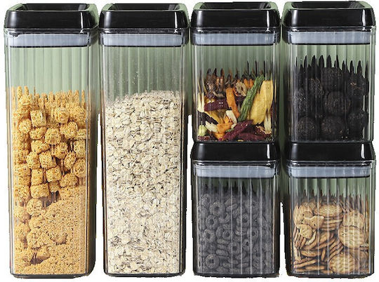 Alista Home Set 6 Stück Lebensmittelgläser mit Kunststoffdeckel Transparent 1500ml
