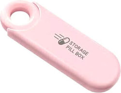 Key Ring Portable Pill Organizer 14x3.6x1.6cm Pink