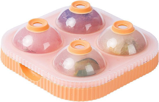 Alista Home Round Plastic Ice Cube Tray Orange