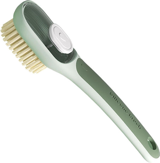 Perie Multifuncțională 2 În 1 Alista Home Perie Deasă Perie Din Piele De Căprioară Recipient Pentru Lichid Mâner Lung 20,1 X 4,3 X 5 Cm Verde