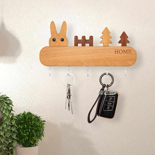 Alista Home Agățătoare Chei Din Lemn 5 Compartimente Dimensiune 13.5x22cm