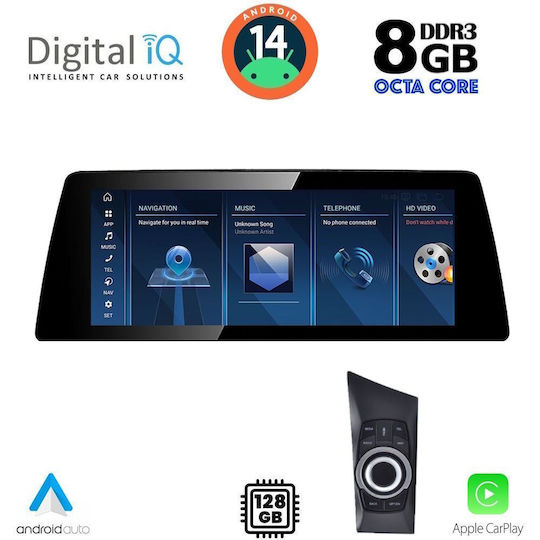 Digital IQ Car Audio System for BMW Series 1 2008-2011 Bluetooth USB WiFi GPS Apple CarPlay Android Auto with 10.25" Touch Screen
