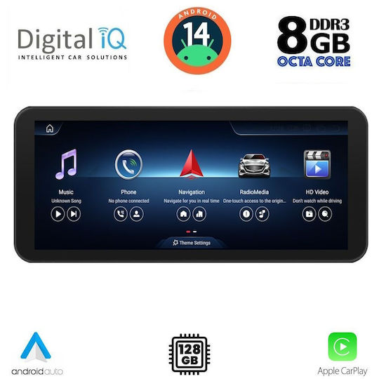 Digital IQ Car Audio System for Mercedes-Benz SLK 2012-2016 Bluetooth USB WiFi GPS Apple CarPlay Android Auto with 12.3" Touch Screen