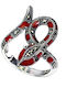 925 Stunning Silver Enamel Ring Natural Marcasite Snake Size 14