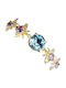 Spectacular 925 Bracelet Natural Topaz Sky Blue Amethyst Bee