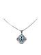 Frumos Delicat Natural Cer Albastru Topaz 925 Zircon Colier