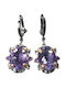 Silver Earrings 28ct Amethysts Topazes Certificate