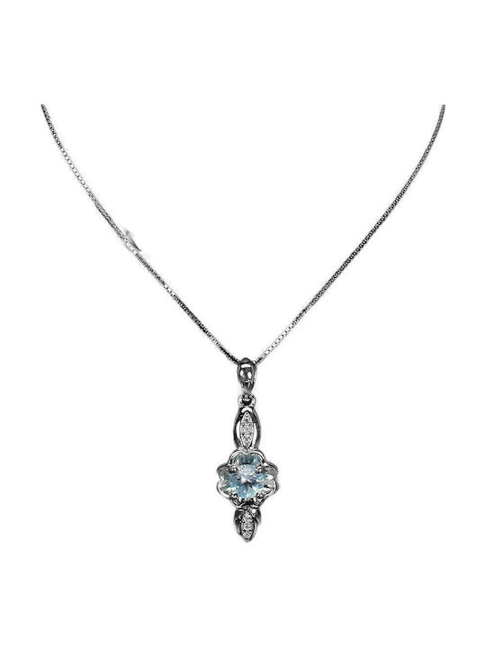 925 Natural Sky Blue Topaz Delicate Necklace