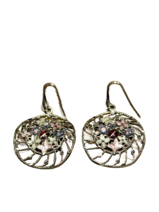 925 Earrings Italian Enamel Ladybugs Flowers