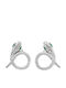 Silver Delicate Aaa Zirconia Snake Earrings 1