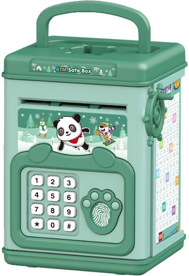 Kinder Sparbüchse Alista Home Smart Box Sparschwein Soundeffekte Geldautomat Typ Passwort Fingerabdruck Kunststoff 20 x 13,5 x 11,5 cm Grüne